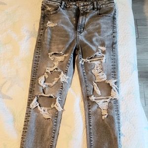 AE Super Hi-Rise Jegging Jeans Size 8 Gray Stretch